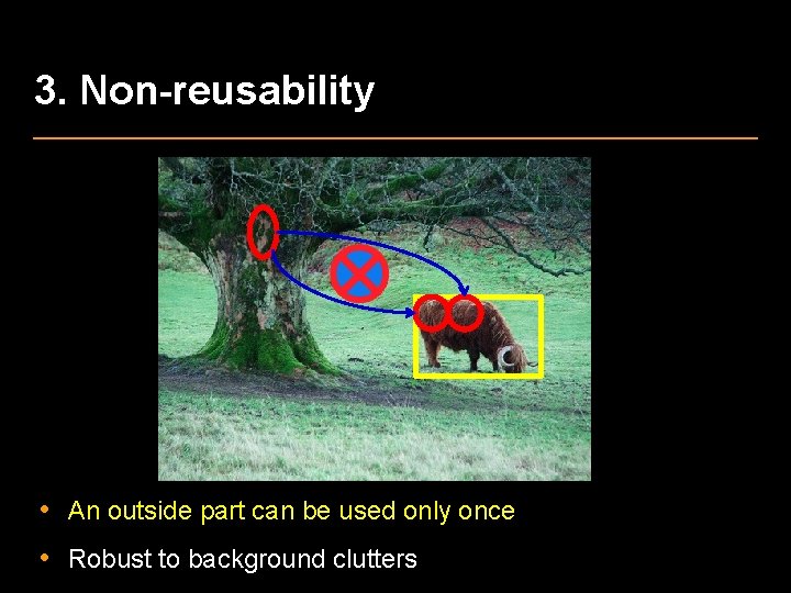 3. Non-reusability • An outside part can be used only once • Robust to