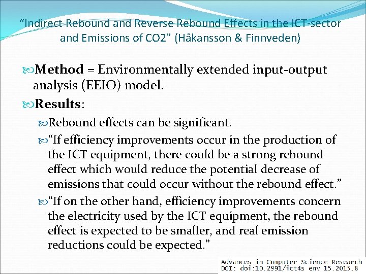 “Indirect Rebound and Reverse Rebound Effects in the ICT-sector and Emissions of CO 2”