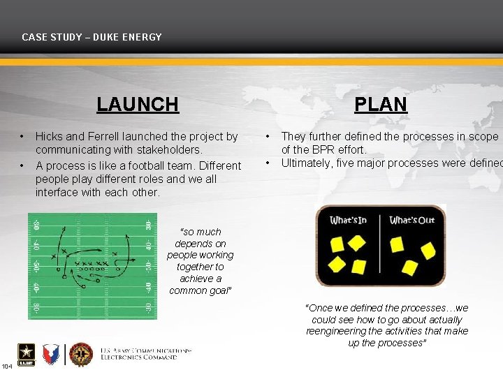 CASE STUDY – DUKE ENERGY LAUNCH • • Hicks and Ferrell launched the project