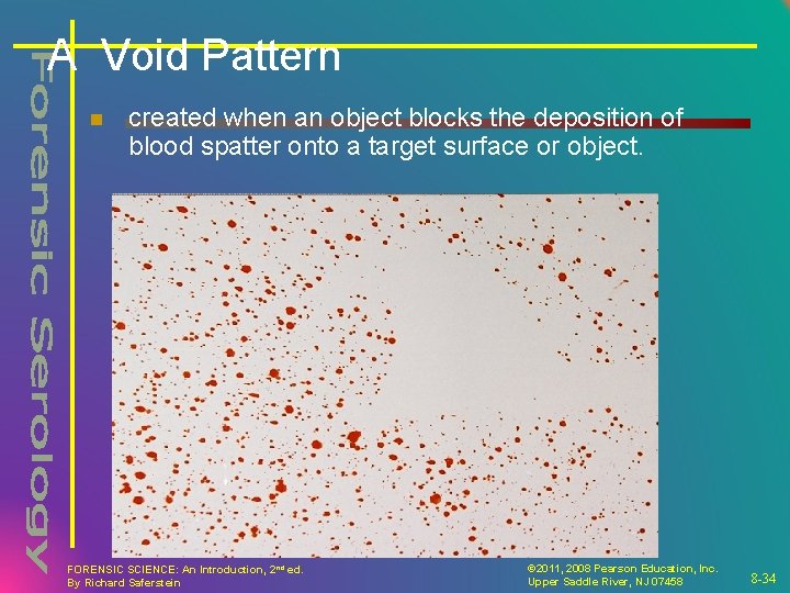 A Void Pattern n created when an object blocks the deposition of blood spatter