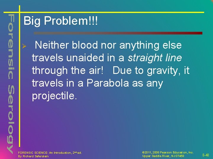 Big Problem!!! Ø Neither blood nor anything else travels unaided in a straight line