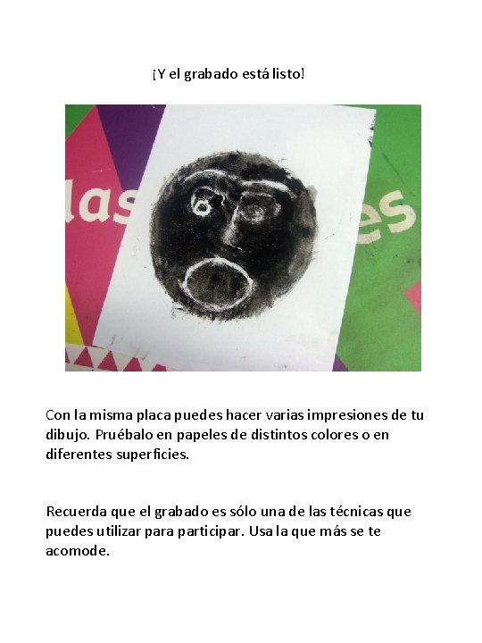 ¡Y el grabado está listo! Con la misma placa puedes hacer varias impresiones de