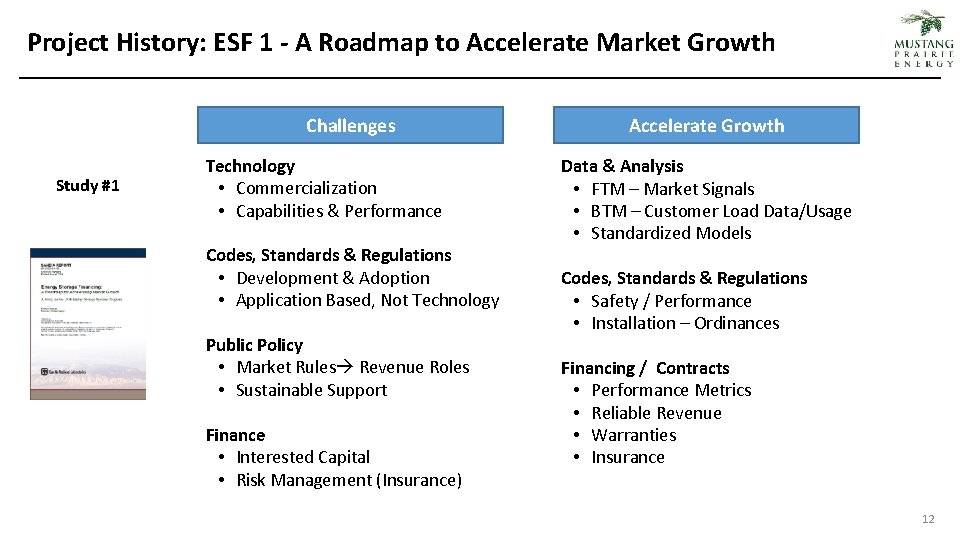 Project History: ESF 1 - A Roadmap to Accelerate Market Growth Challenges Study #1