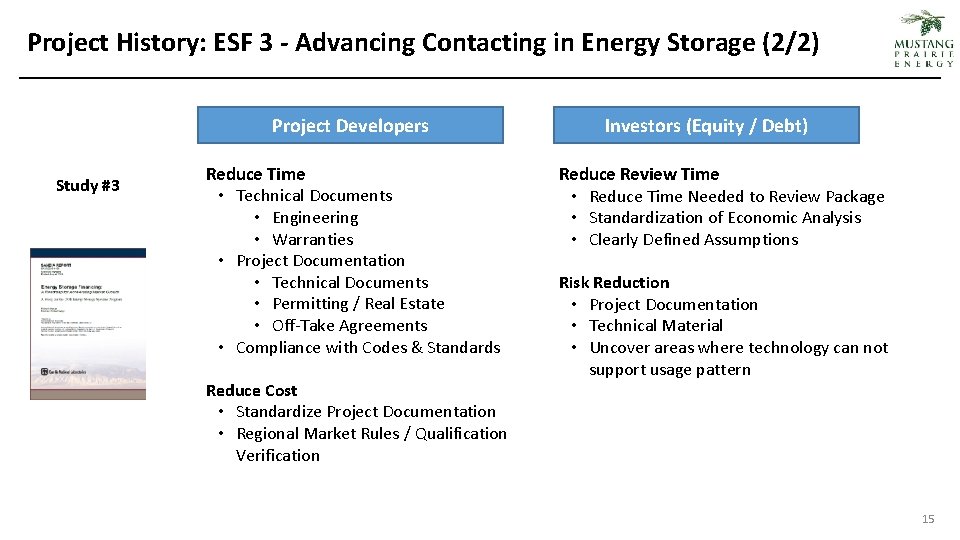 Project History: ESF 3 - Advancing Contacting in Energy Storage (2/2) Project Developers Study