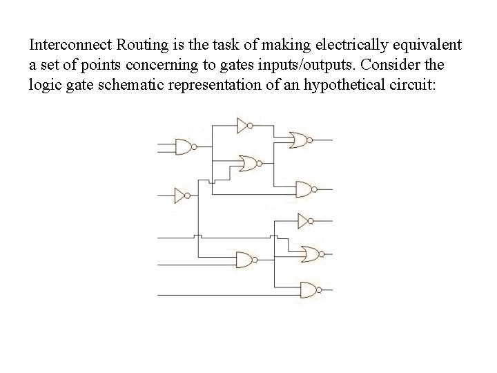 Interconnect Routing is the task of making electrically equivalent a set of points concerning