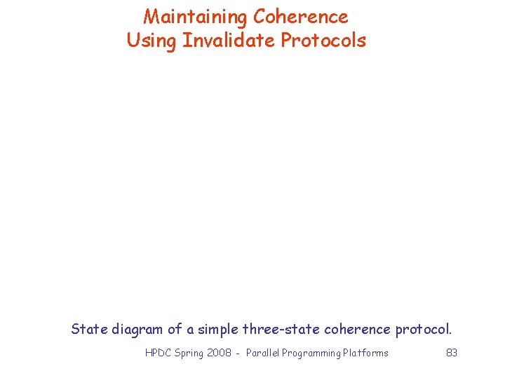 Maintaining Coherence Using Invalidate Protocols State diagram of a simple three-state coherence protocol. HPDC
