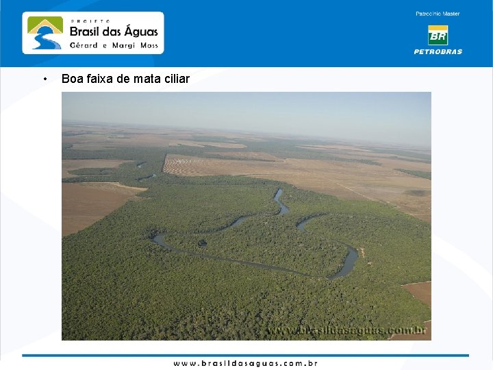  • Boa faixa de mata ciliar 