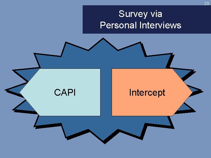 23 Survey via Personal Interviews CAPI Intercept 