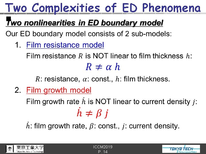 Two Complexities of ED Phenomena n ICCM 2019 P. 14 