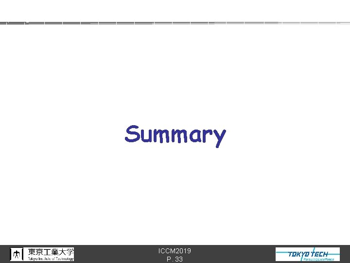 Summary ICCM 2019 P. 33 