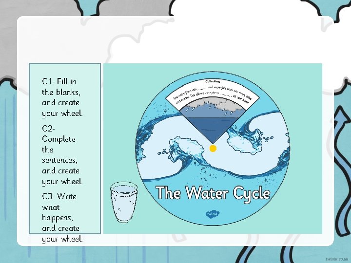 C 1 Fill in the blanks, and create your wheel. C 2 Complete the