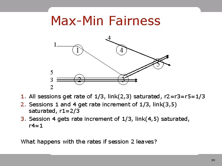 Max-Min Fairness 4 1 1 4 5 5 3 2 2 3 1. All Max-Min Fairness 4 1 1 4 5 5 3 2 2 3 1. All