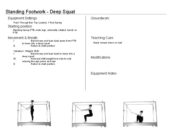 Standing Footwork - Deep Squat Equipment Settings Groundwork Push Through Bar Top Loaded, 1