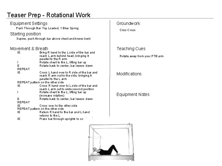 Teaser Prep - Rotational Work Equipment Settings Push Through Bar Top Loaded, 1 Blue