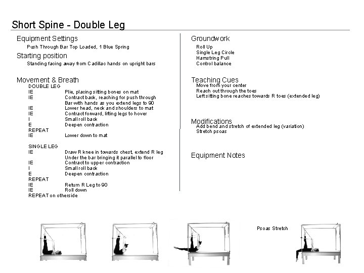 Short Spine - Double Leg Equipment Settings Push Through Bar Top Loaded, 1 Blue