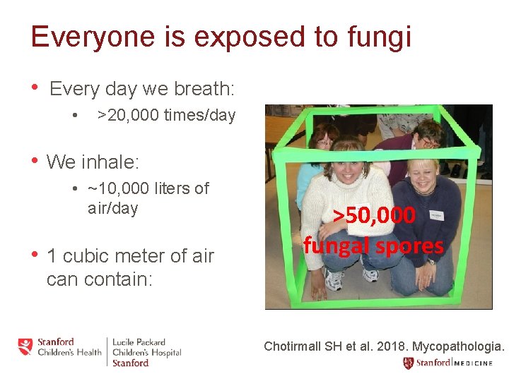 Everyone is exposed to fungi • Every day we breath: • >20, 000 times/day