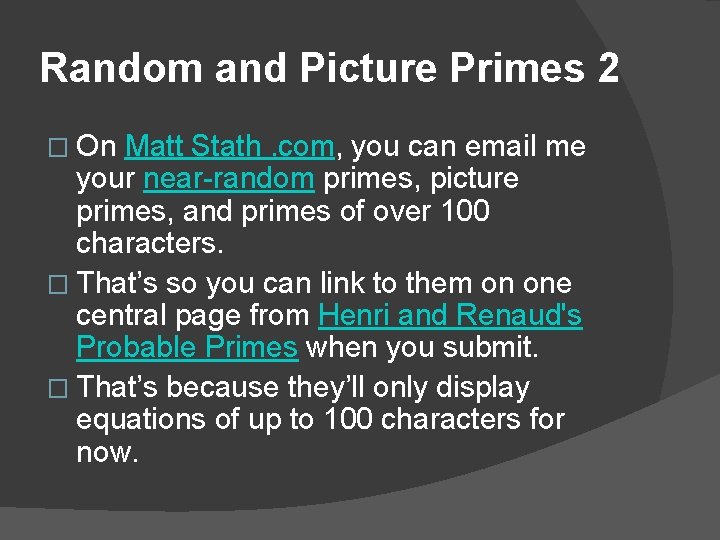 Random and Picture Primes 2 � On Matt Stath. com, you can email me