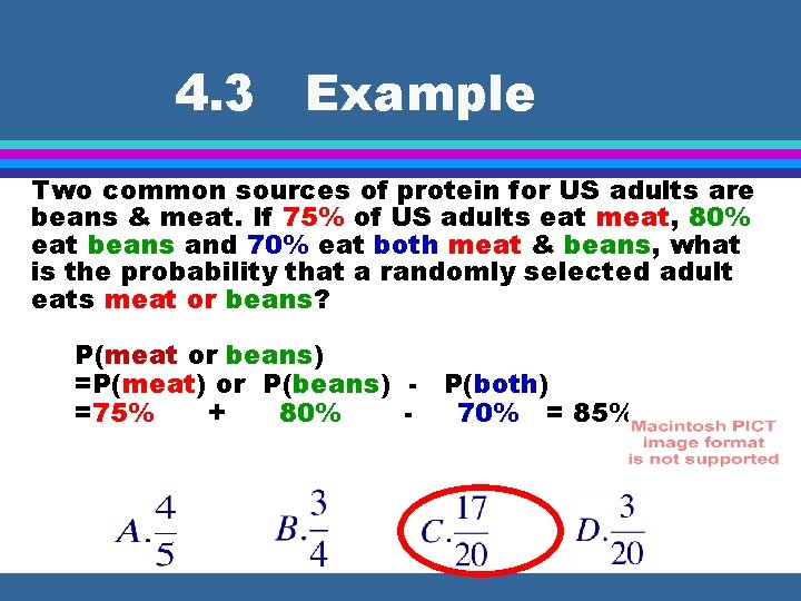 4. 3 Example Two common sources of protein for US adults are beans &