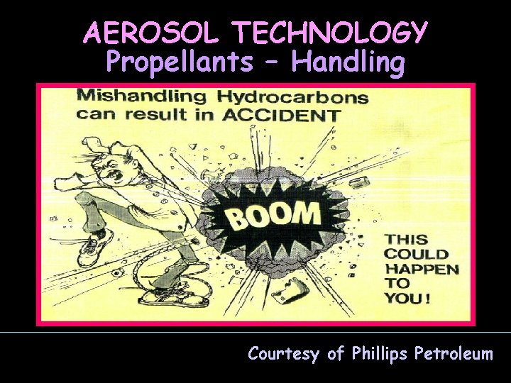 AEROSOL TECHNOLOGY Propellants – Handling Courtesy of Phillips Petroleum 