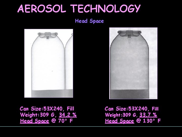 AEROSOL TECHNOLOGY Head Space Can Size: 53 X 240, Fill Weight: 309 G, 34.