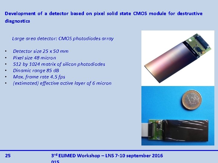 Development of a detector based on pixel solid state CMOS module for destructive diagnostics