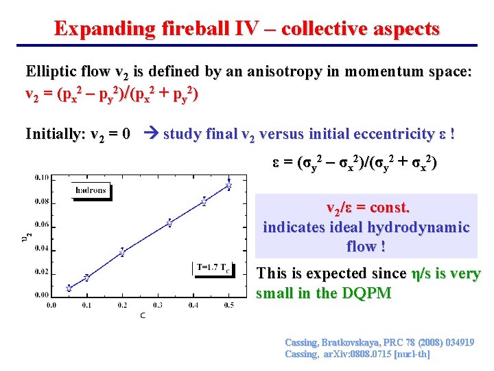 Expanding fireball IV – collective aspects Elliptic flow v 2 is defined by an