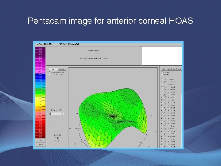 Pentacam image for anterior corneal HOAS 