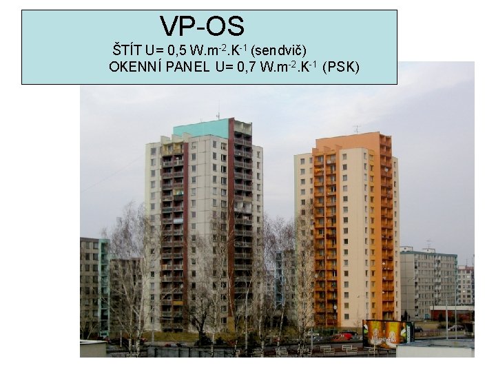 VP-OS ŠTÍT U= 0, 5 W. m-2. K-1 (sendvič) OKENNÍ PANEL U= 0, 7