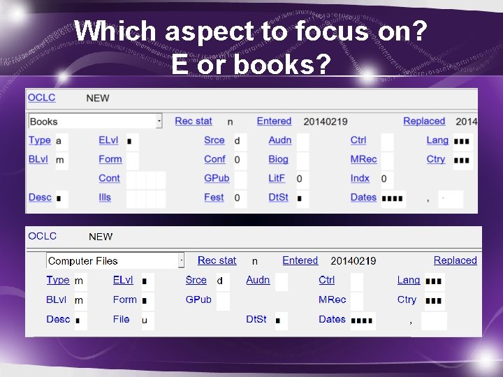 Which aspect to focus on? E or books? 