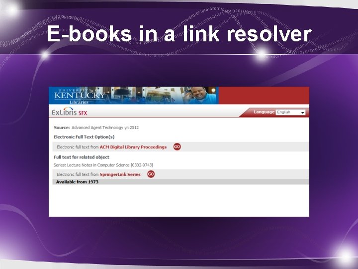 E-books in a link resolver 