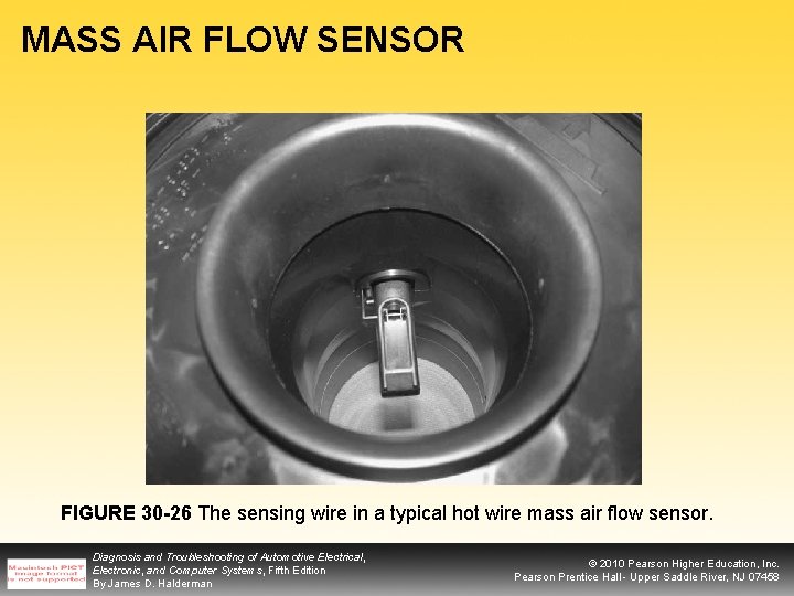 MASS AIR FLOW SENSOR FIGURE 30 -26 The sensing wire in a typical hot