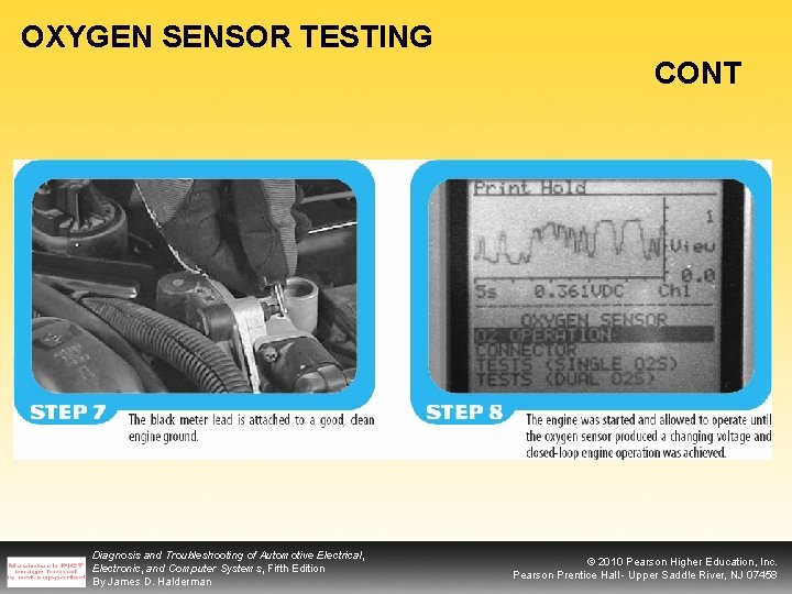 OXYGEN SENSOR TESTING CONT Diagnosis and Troubleshooting of Automotive Electrical, Electronic, and Computer Systems,