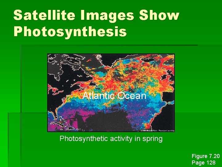 Satellite Images Show Photosynthesis Atlantic Ocean Photosynthetic activity in spring Figure 7. 20 Page