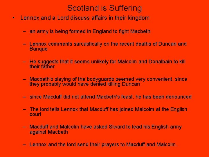 Scotland is Suffering • Lennox and a Lord discuss affairs in their kingdom –