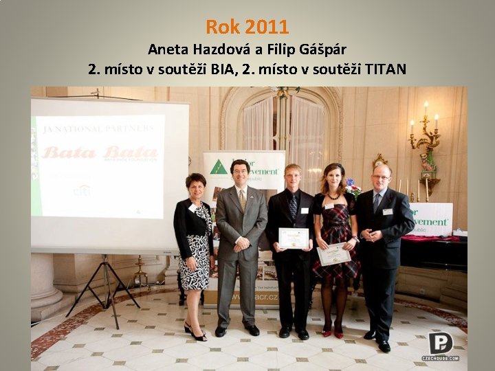 Rok 2011 Aneta Hazdová a Filip Gášpár 2. místo v soutěži BIA, 2. místo