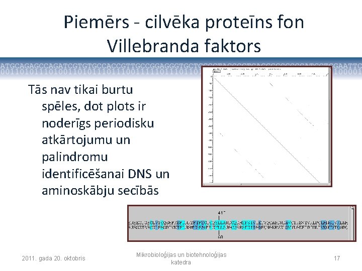 Piemērs - cilvēka proteīns fon Villebranda faktors Tās nav tikai burtu spēles, dot plots