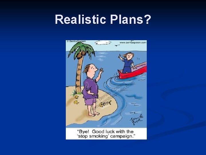Realistic Plans? 