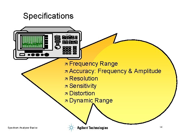 Specifications 8563 A SPECTRUM ANALYZER 9 k. Hz - 26. 5 GHz Frequency Range