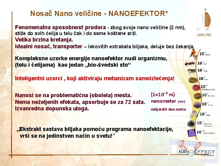 Nosač Nano veličine - NANOEFEKTOR* Fenomenalna sposobnost prodora - zbog svoje nano veličine (2