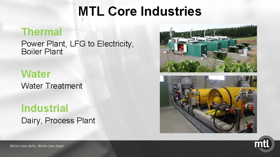 MTL Core Industries Thermal Power Plant, LFG to Electricity, Boiler Plant Water Treatment Industrial