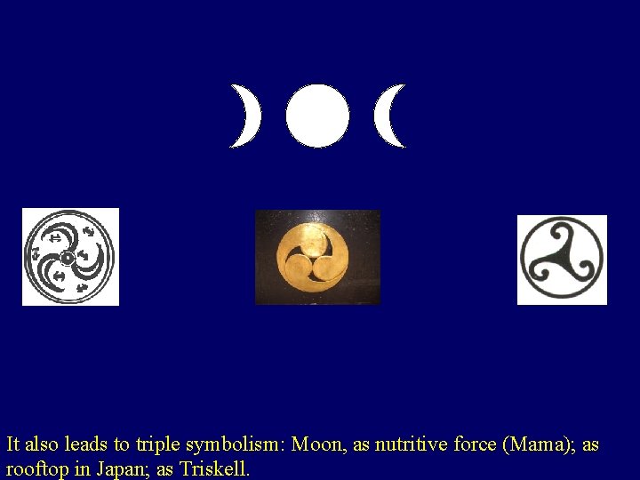 It also leads to triple symbolism: Moon, as nutritive force (Mama); as rooftop in