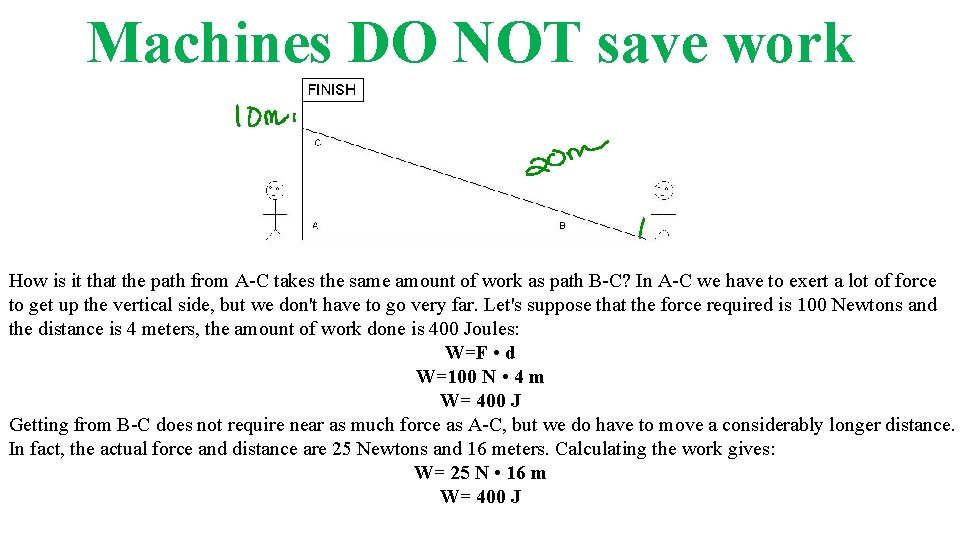 Machines DO NOT save work How is it that the path from A-C takes
