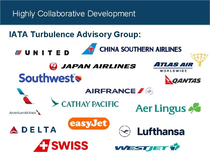Highly Collaborative Development IATA Turbulence Advisory Group: IATA Turbulence Data Exchange Platform 26 27