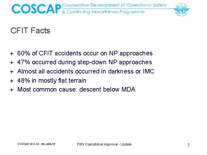 CFIT Facts Q Q Q 60% of CFIT accidents occur on NP approaches 47%