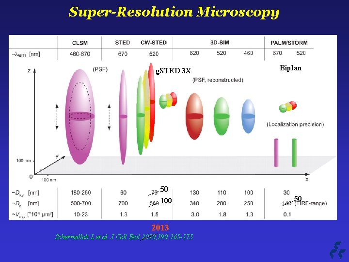 Super-Resolution Microscopy g. STED 3 X ___ 50 ___ 100 2013 _ ___ Schermelleh