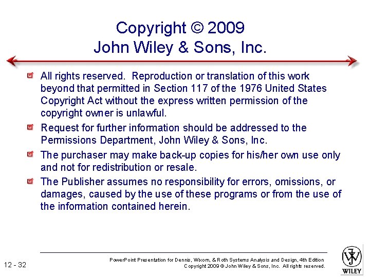 Copyright © 2009 John Wiley & Sons, Inc. All rights reserved. Reproduction or translation