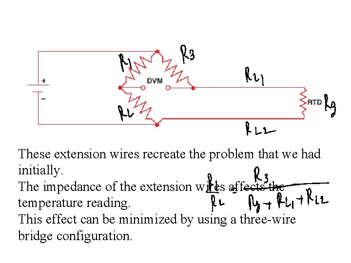 These extension wires recreate the problem that we had initially. The impedance of the