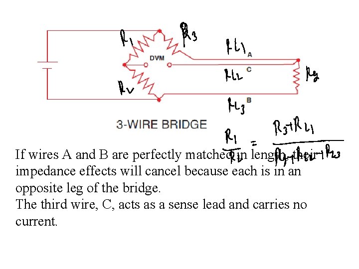 If wires A and B are perfectly matched in length, their impedance effects will