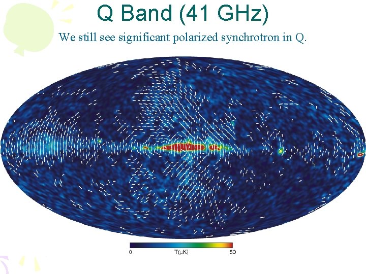 Q Band (41 GHz) We still see significant polarized synchrotron in Q. Q Band (41 GHz) We still see significant polarized synchrotron in Q.