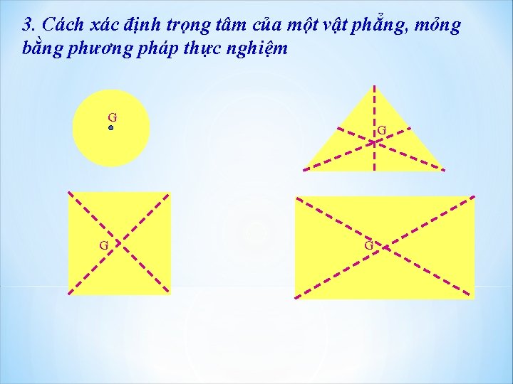 3. Cách xác định trọng tâm của một vật phẳng, mỏng bằng phương pháp